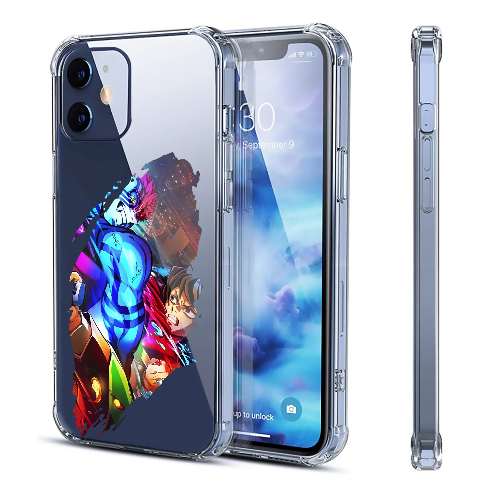 鬼滅の刃 グッズ,猗窩座 - IPhone 12シリーズ対応 ・ 透明スマホケース ・ クリアソフトケース ・ TPU素材 ・ 耐衝撃 ・ 高密着 ・ 防汚 防指紋 ・ 簡単着脱